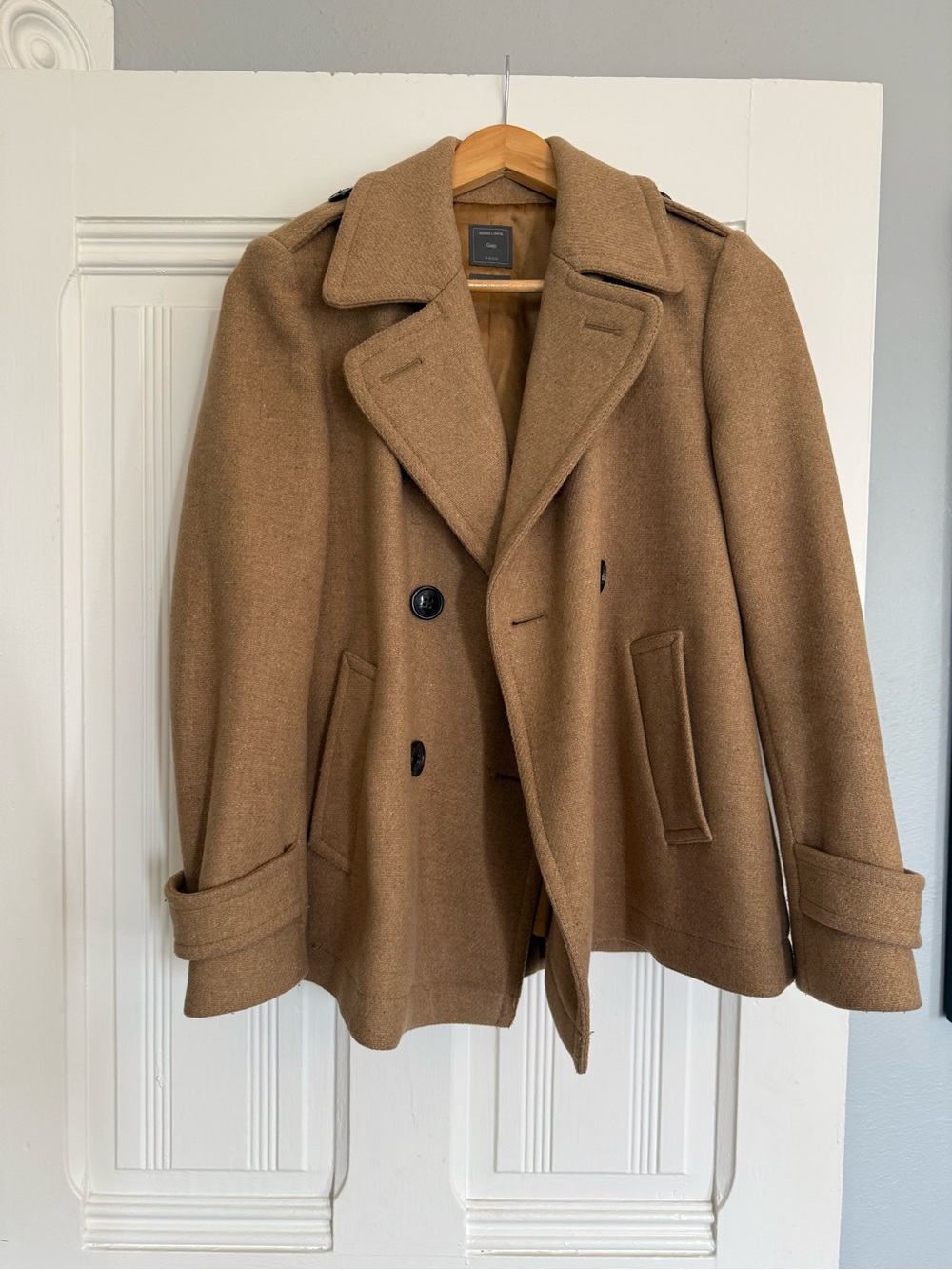 Wool Blend Camel Peacoat